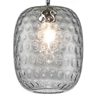 Pendellampe i venetiansk glas og forkromet metal, fremstillet i Italien - Calima Viadurini