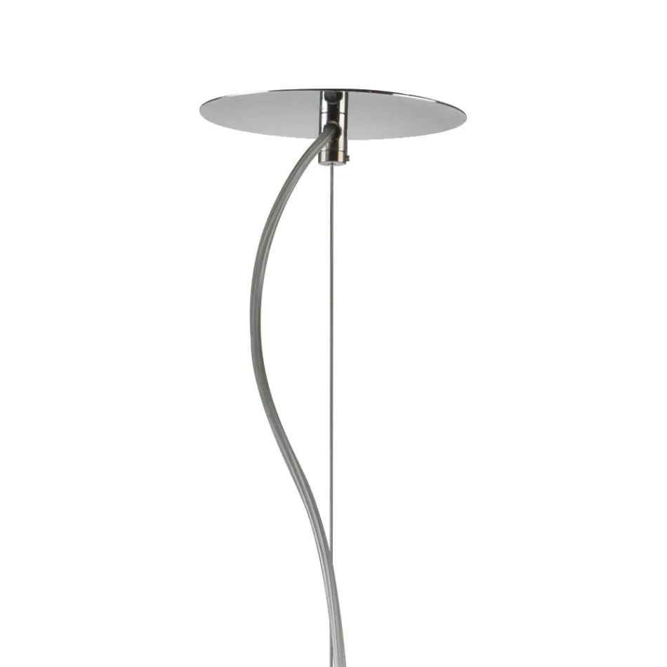 Pendellampe i venetiansk glas og forkromet metal, fremstillet i Italien - Calima Viadurini