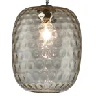 Pendellampe i venetiansk glas og forkromet metal, fremstillet i Italien - Calima Viadurini
