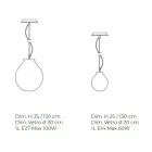 Pendellampe i håndblæst venetiansk glas - ballon Viadurini