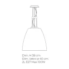 Håndblæst venetiansk glas hængelampe - Flora Viadurini