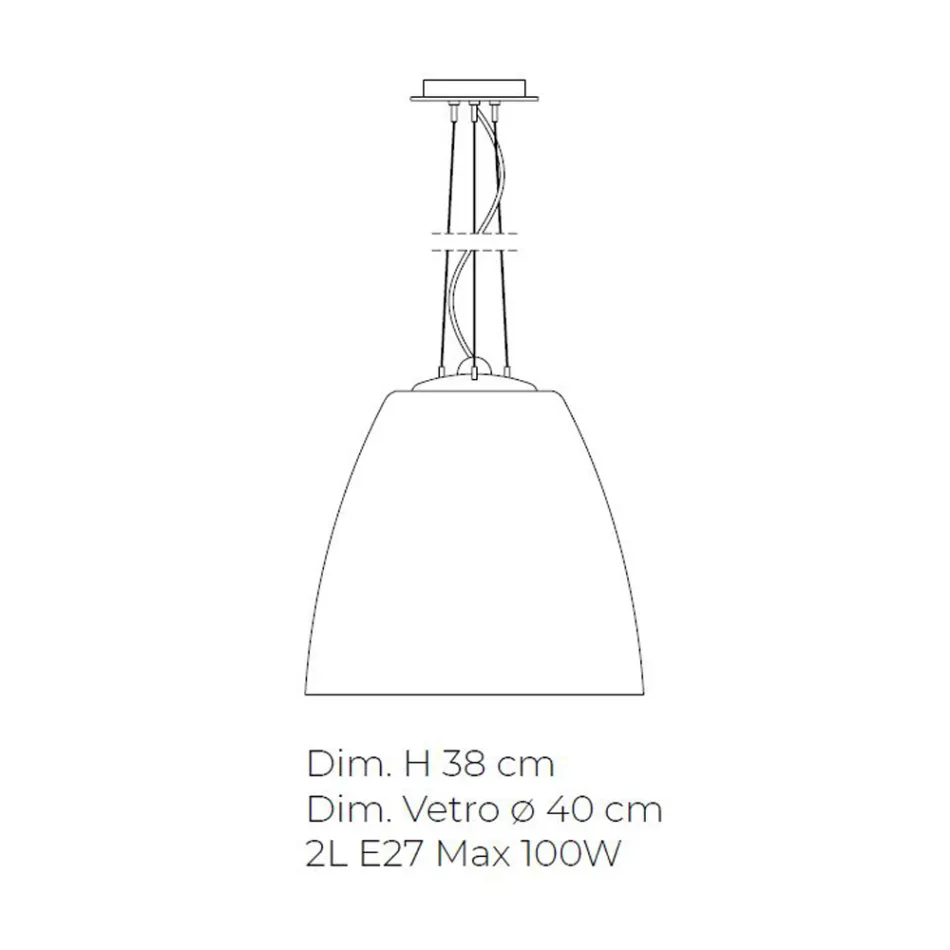 Håndblæst venetiansk glas hængelampe - Flora Viadurini