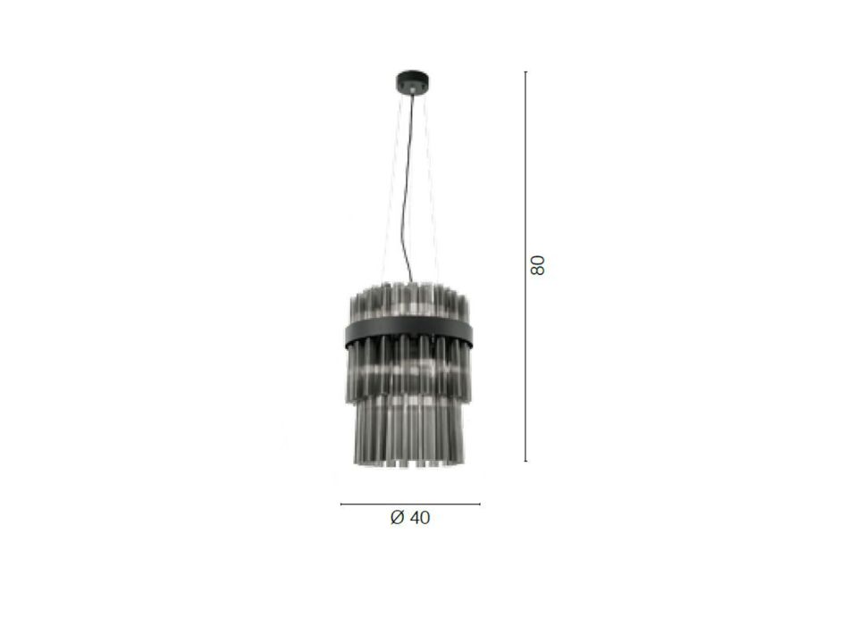 Moderne suspenderet lampe i luksus blæst glas lavet i Italien - Maesta Viadurini