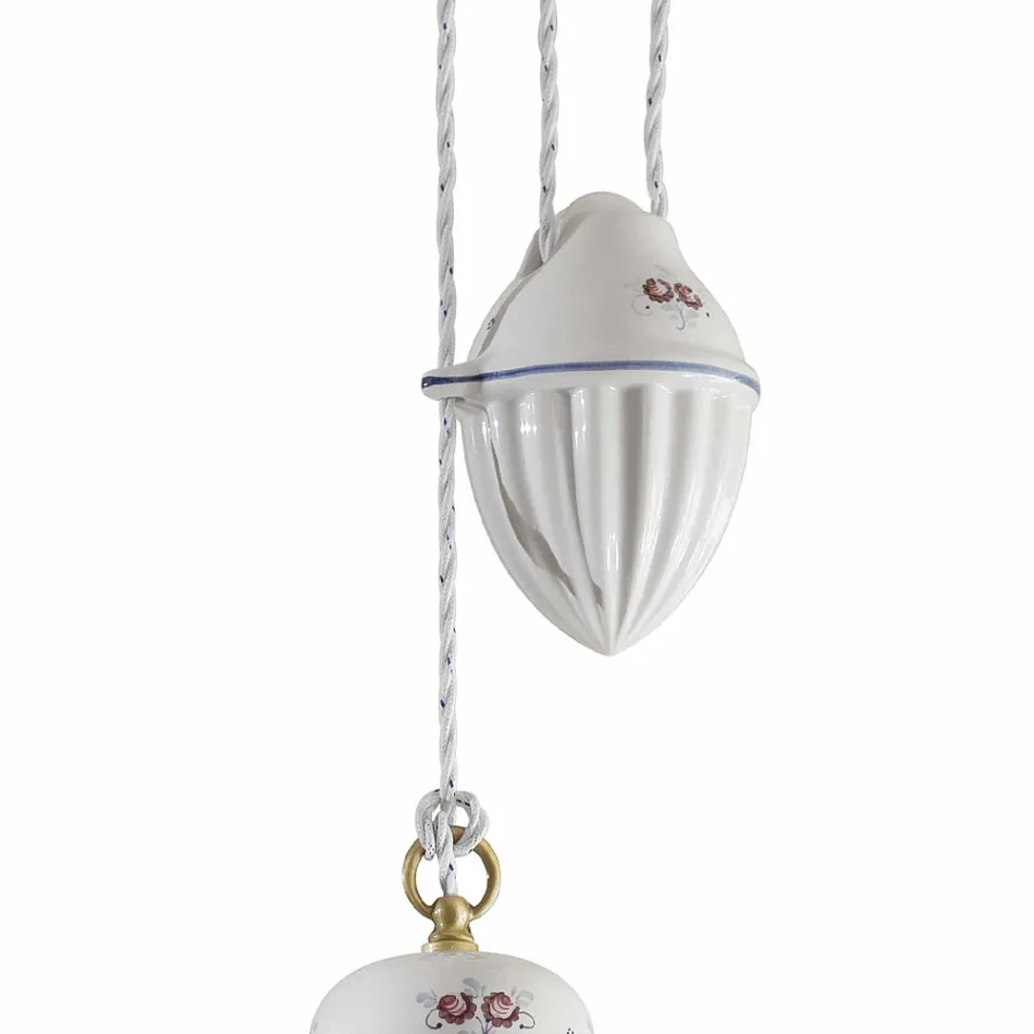 Håndlavet keramisk hængende lampe i keramik og jern - Rom Viadurini