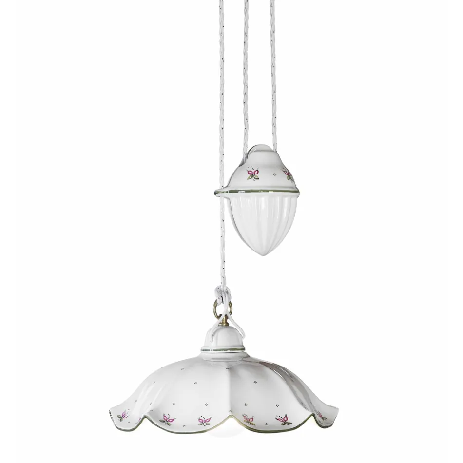 Ups and Down hængelampe i hånddekoreret bølget keramik - Belluno Viadurini