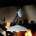 Hængende glidende lampe i messing og murano glas - land af Il Fanale Viadurini