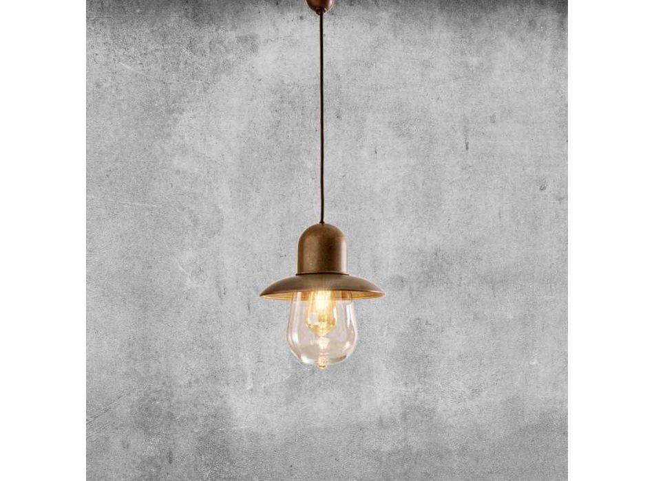 Vintage ophængt lampe med messingreflektor - Guinguette Aldo Bernardi Viadurini