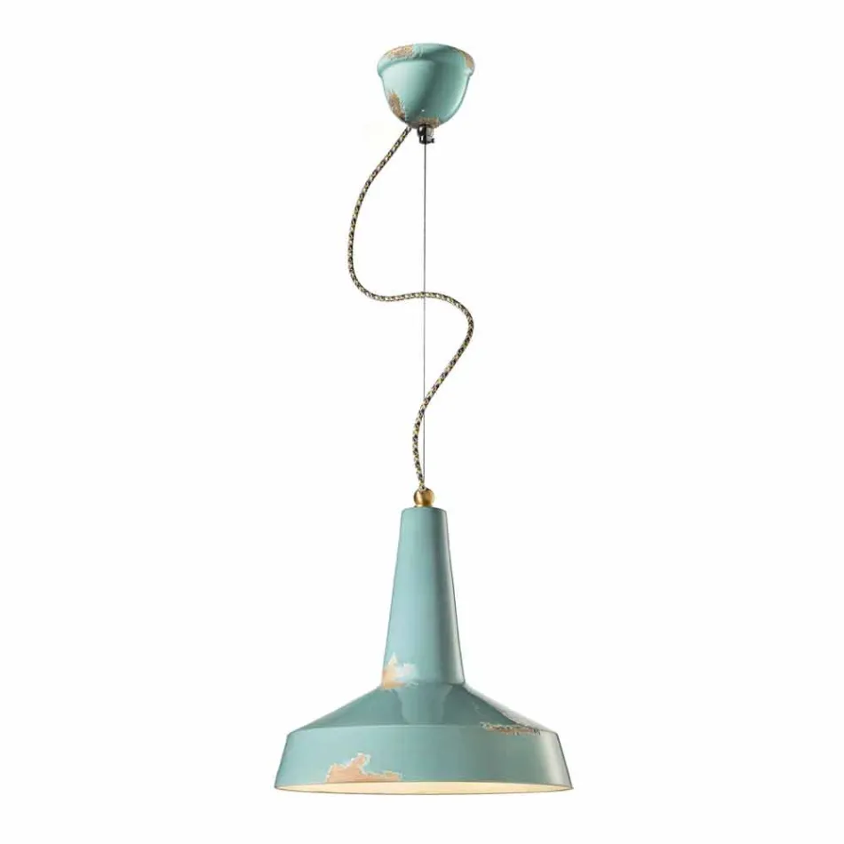 retro stil håndlavede loftlampe Ferroluce Viadurini