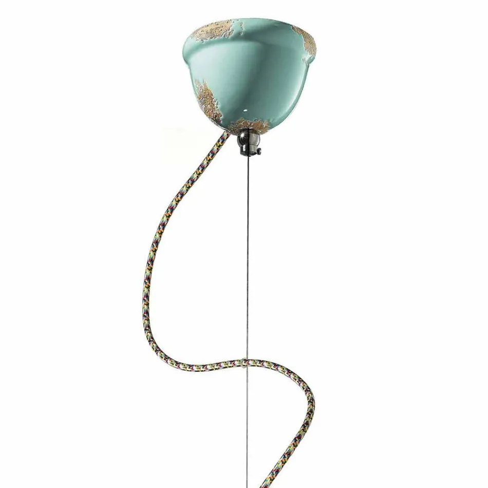 retro stil håndlavede loftlampe Ferroluce Viadurini