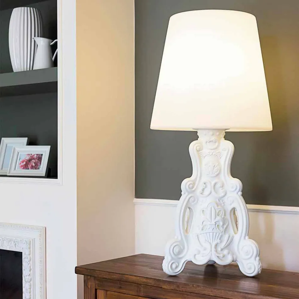 Farvet bordlampe Slide Lady of Love moderne design lavet i Italien Viadurini