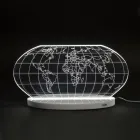 Planisphere Led bordlampe i lasergraveret akrylkrystal - Rihanna Viadurini