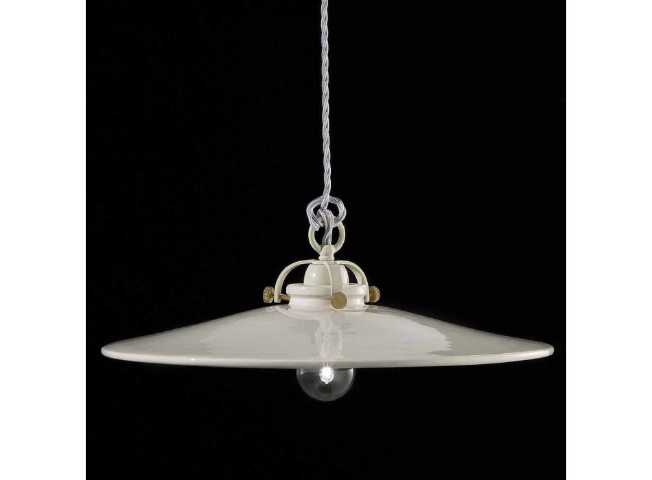 Vintage lampe i poleret keramisk suspension og gyldne skruer Betty Viadurini
