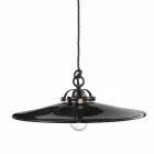 Vintage lampe i poleret keramisk suspension og gyldne skruer Betty Viadurini