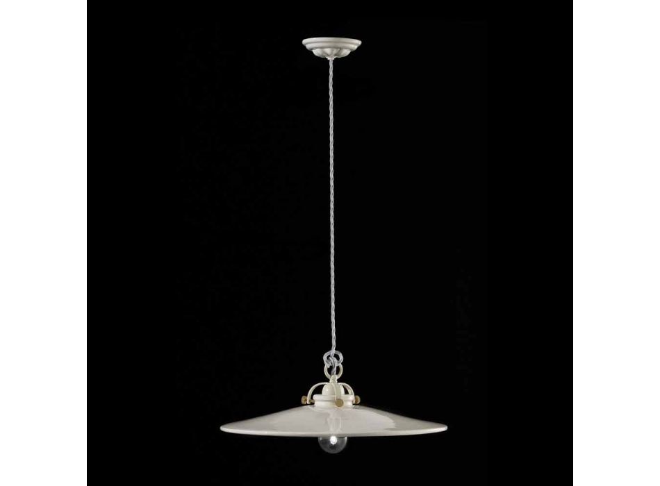 Vintage lampe i poleret keramisk suspension og gyldne skruer Betty Viadurini