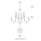 Artisan 12 lys lysekrone i venetiansk glas og metal - florentinsk Viadurini