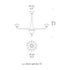 12 lys lysekrone i hvidt Venedig glas og forkromet metal - Ismail Viadurini