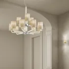 12 lys lysekrone i Venedig glas og metal lavet i Italien - Graham Viadurini