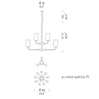 12 lys lysekrone i Venedig glas og metal lavet i Italien - Graham Viadurini
