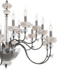Klassisk 18 lys lysekrone i porcelæn og luksus blæst glas - Eteria Viadurini