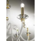 Klassisk lysekrone med 18 lys i blæst glas og hånddetaljer - Phaedra Viadurini