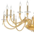 Klassisk lysekrone med 18 lys i blæst glas og hånddetaljer - Phaedra Viadurini