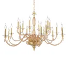 Klassisk lysekrone med 18 lys i blæst glas og hånddetaljer - Phaedra Viadurini