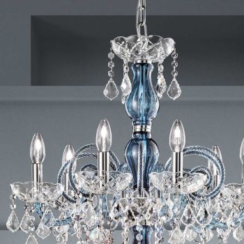 18 lys lysekrone i venetiansk glas og metal klassisk - florentinsk stil