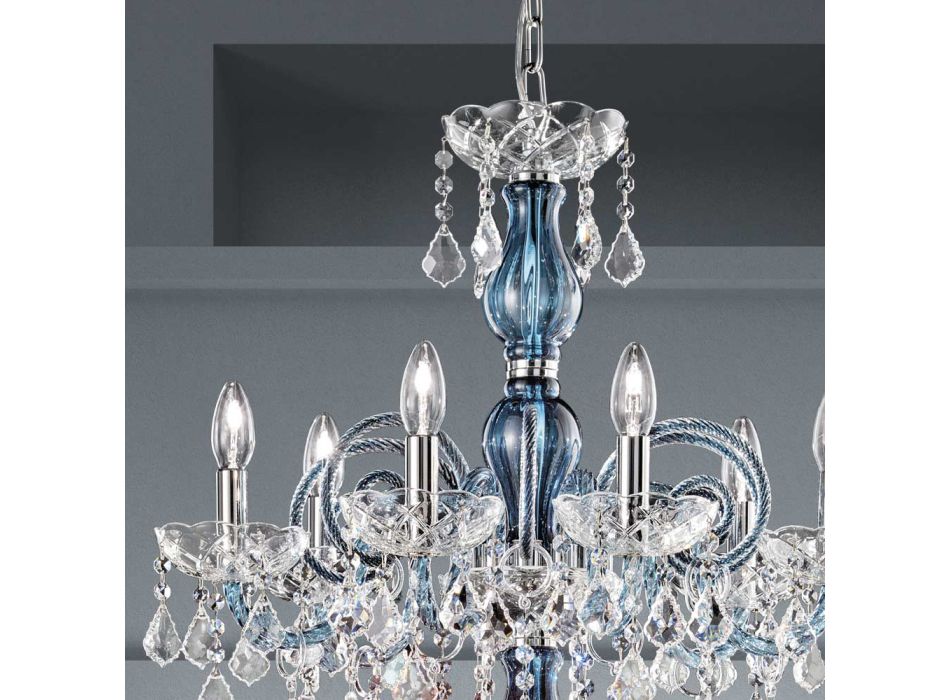 18 lys lysekrone i venetiansk glas og metal klassisk - florentinsk stil