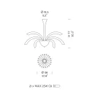 Lysekrone 21 lys i håndlavet Venedig glas og metal - Jason Viadurini