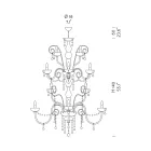 Lysekrone 27 lys i venetiansk glas Håndlavet i Italien - florentinsk Viadurini