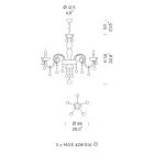 5 lys lysekrone i venetiansk glas og metal klassisk - florentinsk stil Viadurini