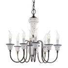 Lysekrone 8 lys Artisan håndmalet keramik og messing - Sanremo Viadurini