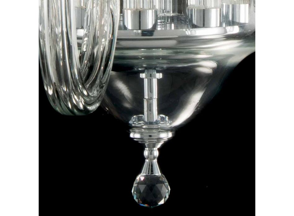 Lysekrone 8 desgin lys glas med cristallo Ivy dekorationer Viadurini