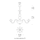 8 lys lysekrone i Venedig glas og metal lavet i Italien - Foscarino Viadurini