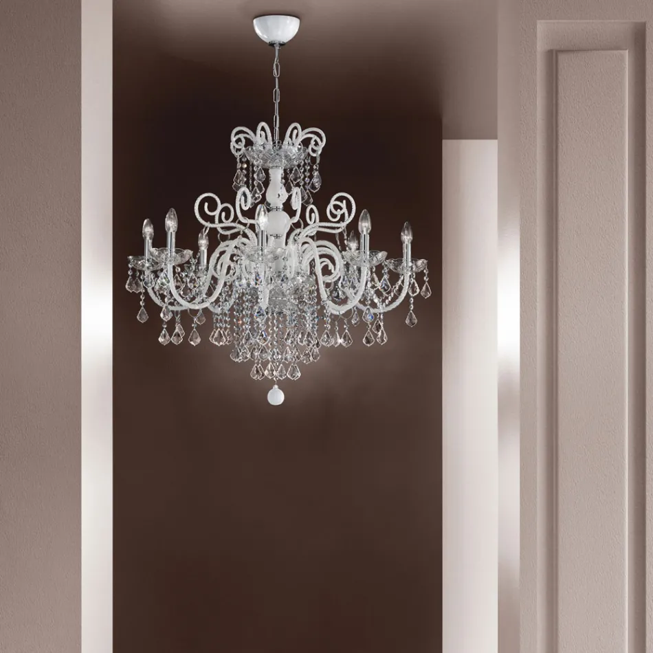 8 lys lysekrone i venetiansk glas Made in Italy Classic - Florentine Viadurini