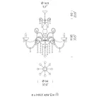 8 lys lysekrone i venetiansk glas Made in Italy Classic - Florentine Viadurini
