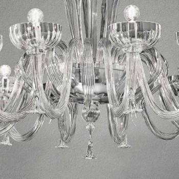12 lys håndlavet lysekrone fra venetiansk glas, fremstillet i Italien - Regina