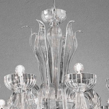 12 lys håndlavet lysekrone fra venetiansk glas, fremstillet i Italien - Regina