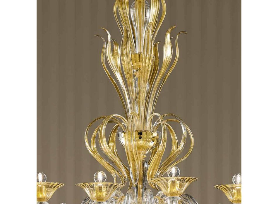 16 lys håndlavet lysekrone fra venetiansk glas, fremstillet i Italien - Agustina