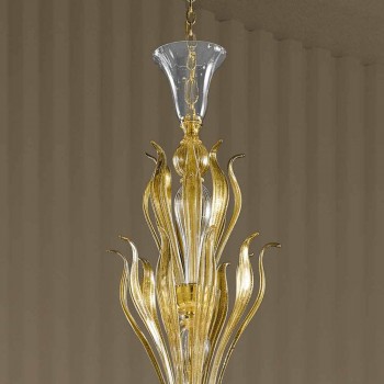 16 lys håndlavet lysekrone fra venetiansk glas, fremstillet i Italien - Agustina