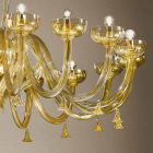 16 lysekrone i venetiansk glas og guld, håndlavet i Italien - Regina Viadurini