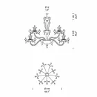 Lysekrone med 27 lys i hvidt Venedig-glas, håndlavet i Italien - Regina Viadurini