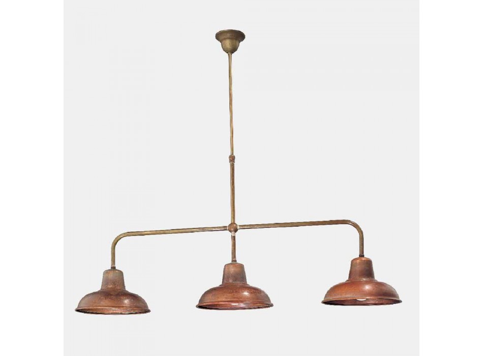 3 lysekrone i kobber og messing Vintage Design - Contrada af Il Fanale Viadurini