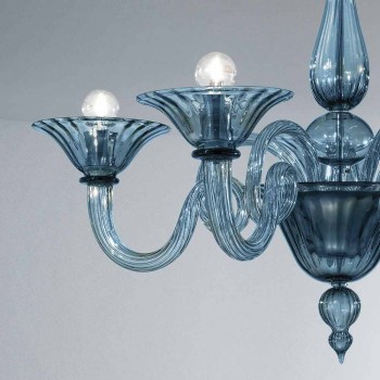 5 lys Artisan Glass Lysekrone fra Venedig, fremstillet i Italien - Margherita