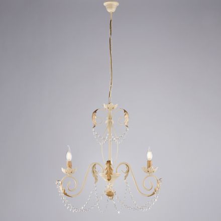 5-lys lysekrone i metal og krystal til dramatisk belysning – Perla Viadurini