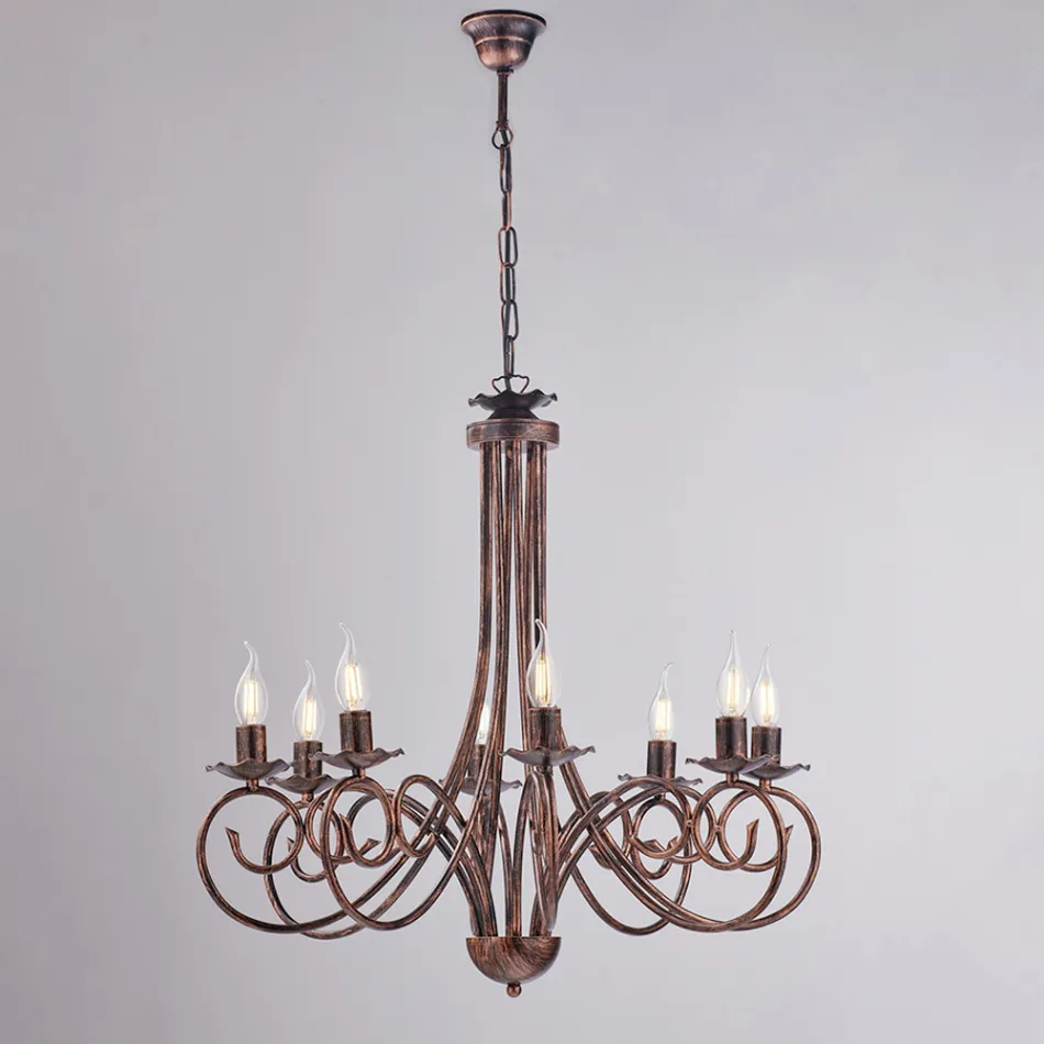 Fem-lys lysekrone i metal og glas for et balanceret og diffust lys – Laguna Viadurini