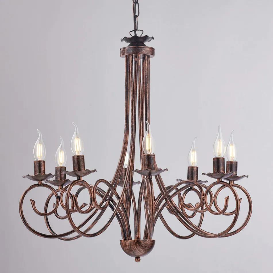 Fem-lys lysekrone i metal og glas for et balanceret og diffust lys – Laguna Viadurini