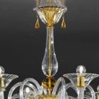 6 lys håndlavet lysekrone fra venetiansk glas, fremstillet i Italien - Margherita Viadurini