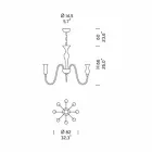 Artisan 8-Light lysekrone i røget venetiansk glas fremstillet i Italien - Vittoria Viadurini