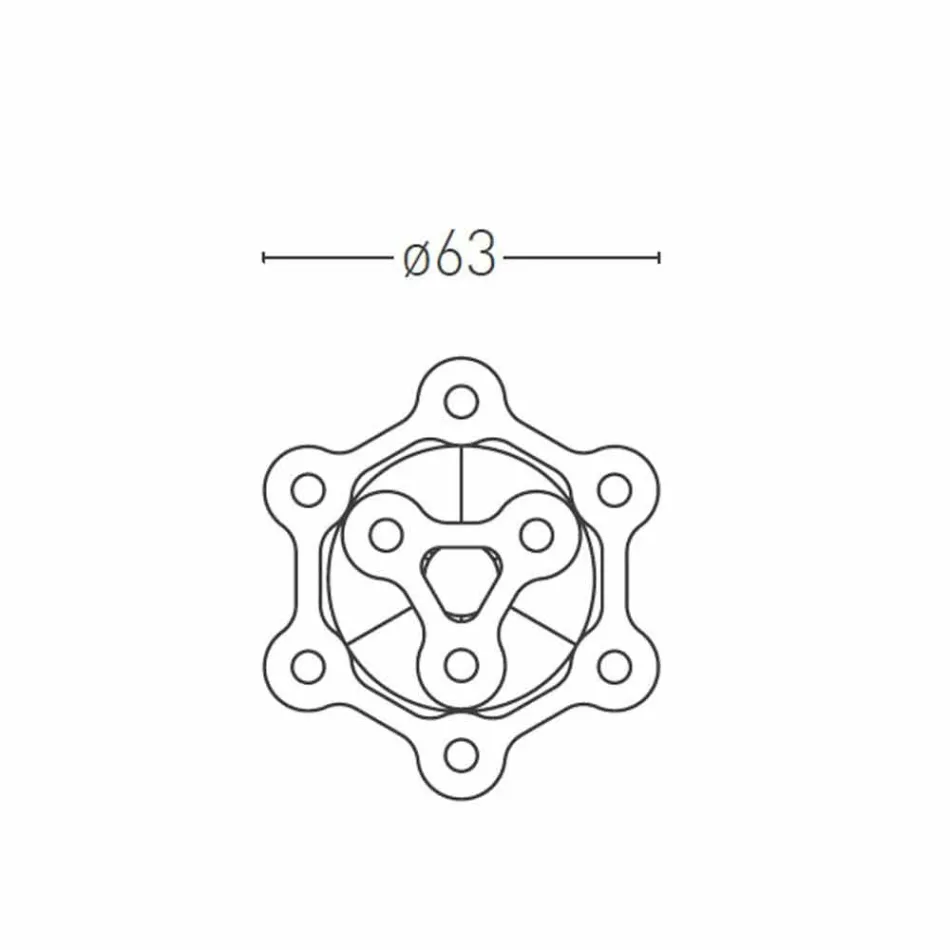 9 lysekrone i finmalet aluminium fremstillet i Italien - Flash Viadurini
